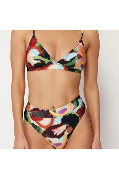 New Floral Bralette Hipster Floral Patterned Triangle High Waist High Leg Hipster Bikini Set