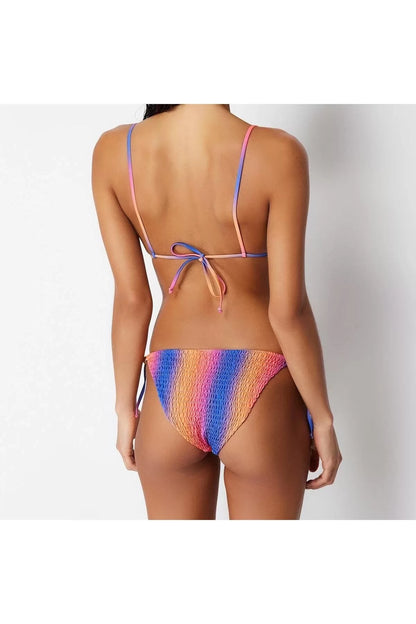 New Gradient Supported Triangle Normal Waist Brief Gradient Patterned Triangle Gipel Brazilian Bikini Set