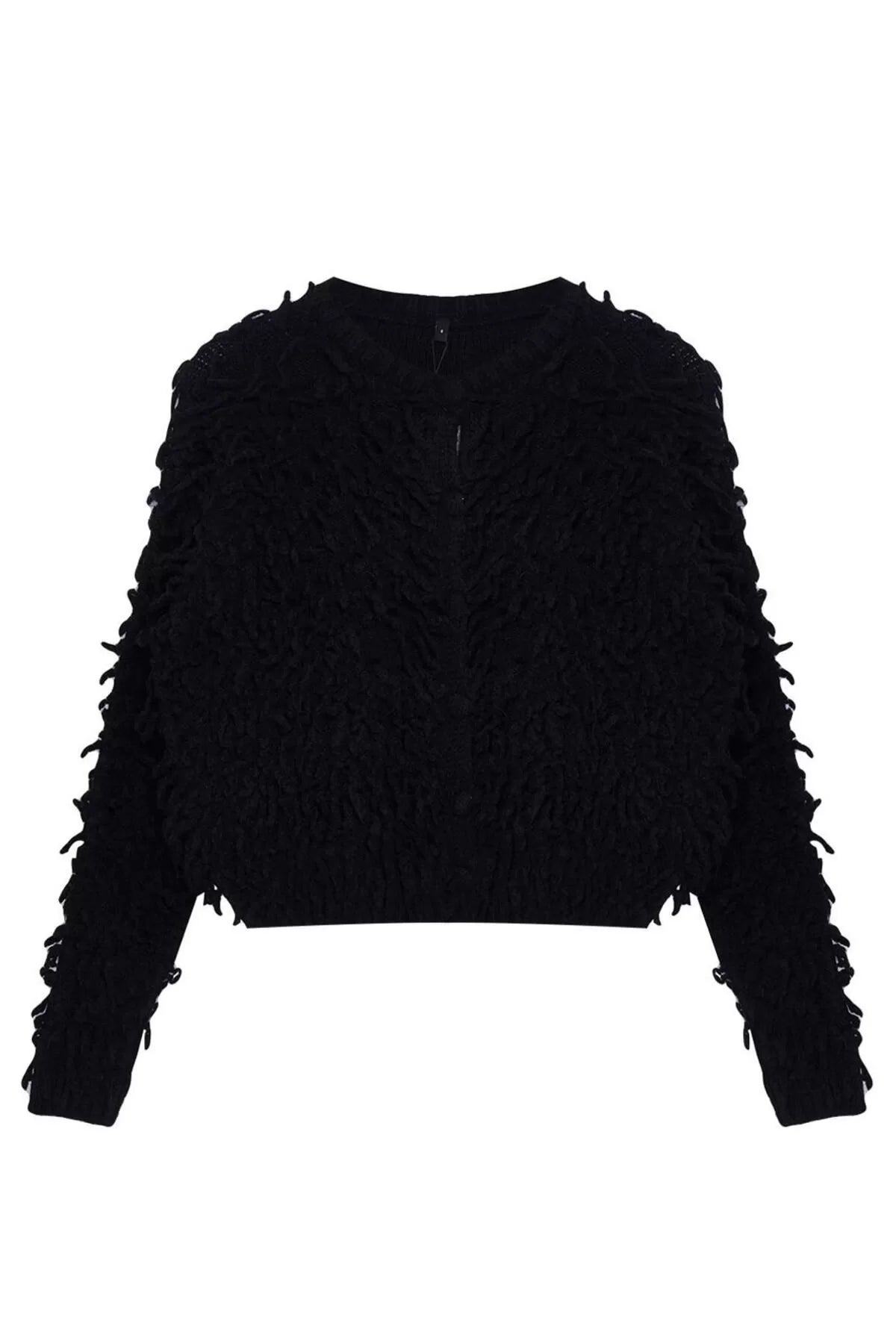 Women Fashion Stylish Regular Crew Neck Regular Tassel Coat Knitwear Cardigan