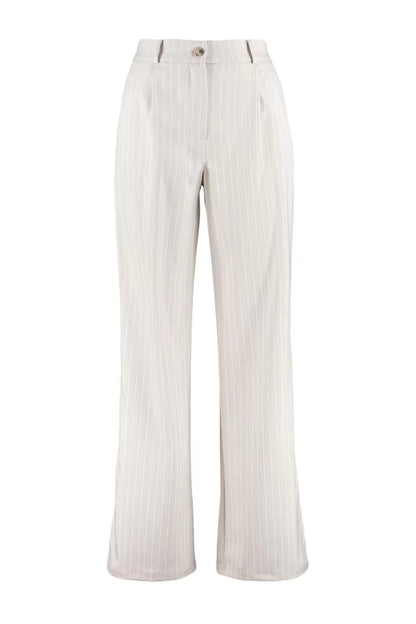 Women's New Fashion Wide Leg Long Length Woven Wide Leg Striped Trousers