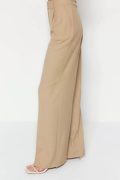 Women's New Fashion Wide Leg Regular Length Woven Iron-Traced Wide Leg Wide Leg Trousers