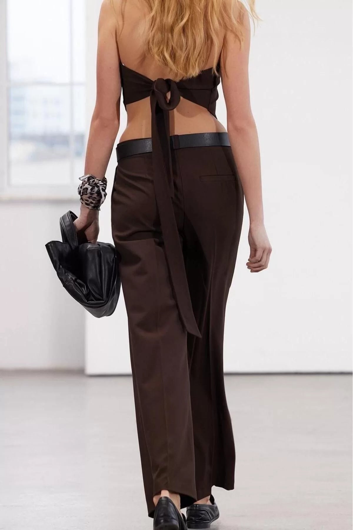 Women's New Fashion Wide Leg Long Length Woven Trousers