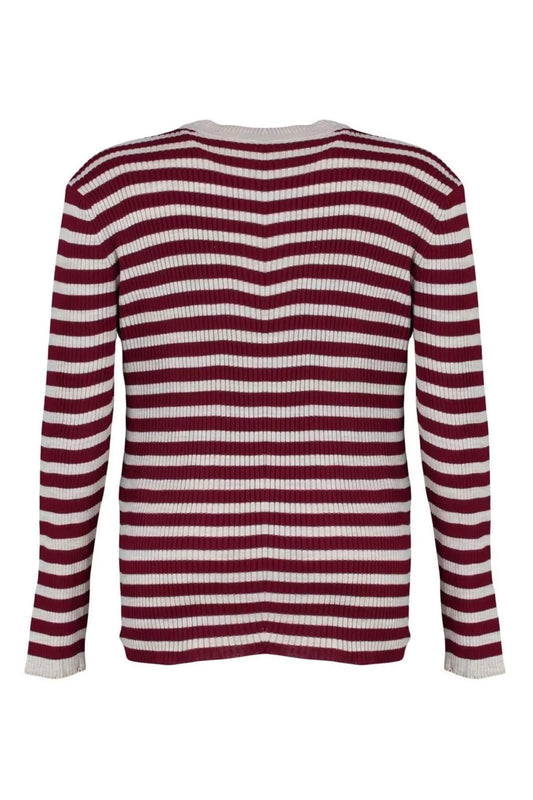 Women Fashion Plus Size Crew Neck Regular Sleeve Striped Ribbed Body-hugging Knitwear Sweater