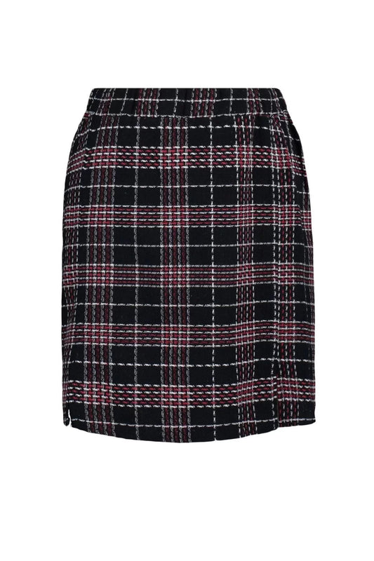 Women Fashion Style Mini Unlined Woven Plus Size Plaid Patterned Tweed Skirt