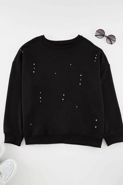 Women's Plus Size Fashion Stylish Oversize Crew Neck Low Sleeve Regular Knitted Sweatshirt