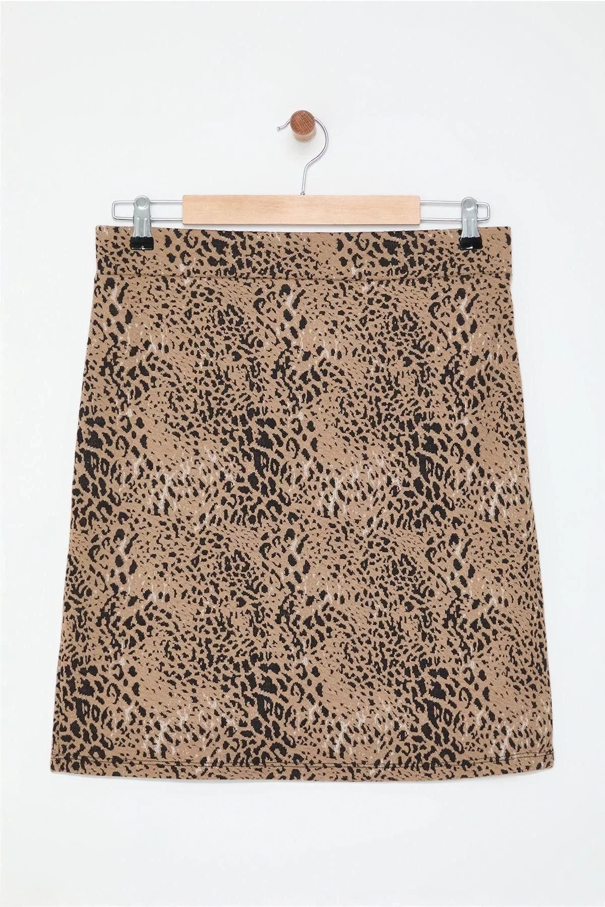 Women Fashion Style Mini Unlined Knitted Plus Size Animal Patterned Knitted Skirt