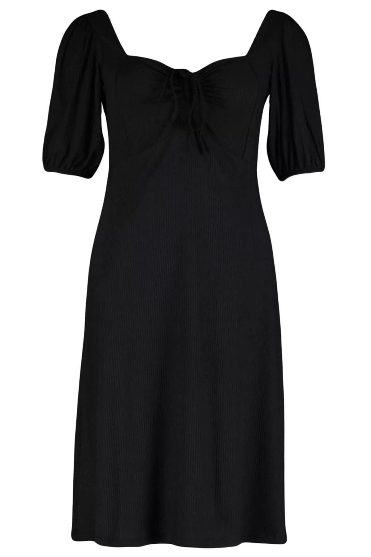 Women Fashion Stylish Plus Size Midi Length Sweetheart Neck Relaxed Knitted Dress