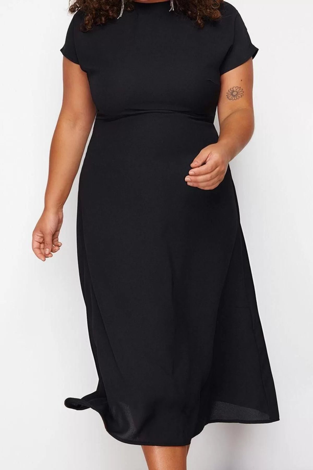 Women's Plus Size Maxi Length Oversize A-Line Long Length Short Sleeve Woven Plus Size Dress