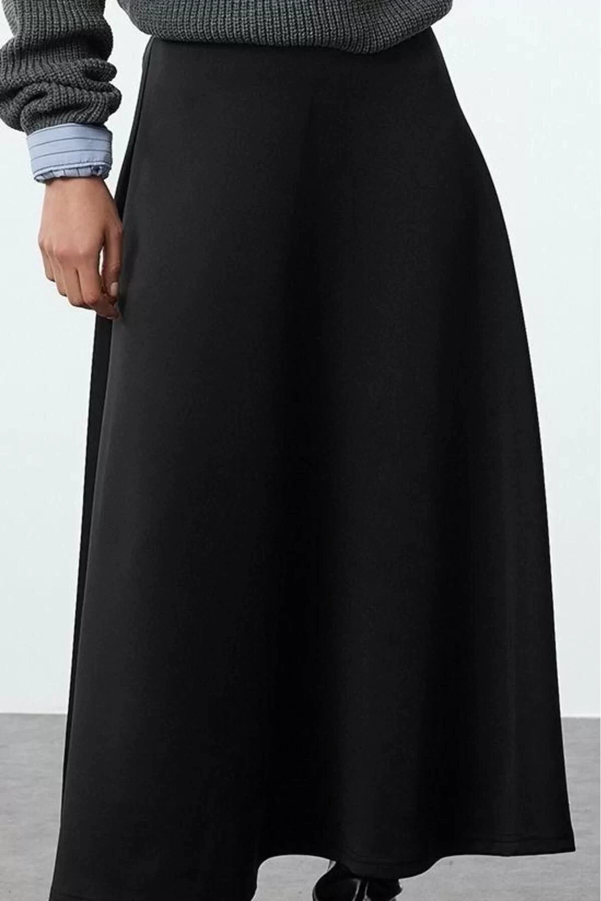 Women Fashion Style Midi Unlined Knitted Hijab Skirt Godeli Knitted Skirt