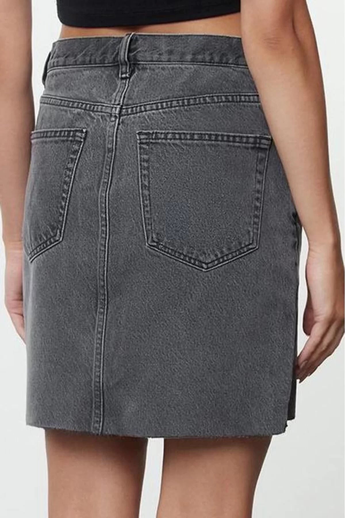 Women Fashion Style Standard Unlined Denim Mini Denim Skirt