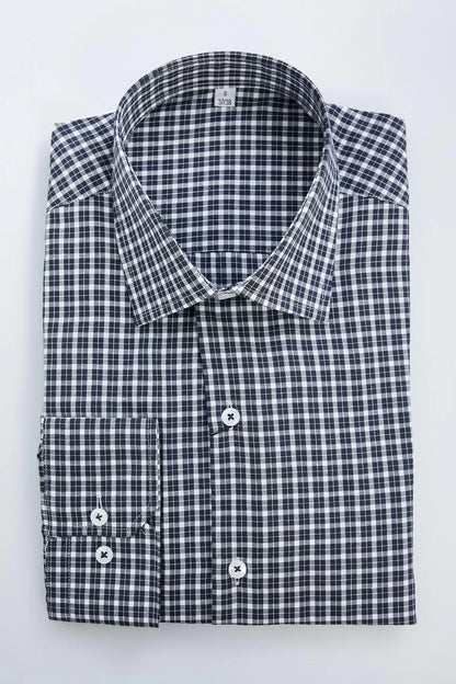 Fashion Shirt Collar Plaid Long Sleeve Regular Fit Easy Ironable Men's Plaid Smart Shirt