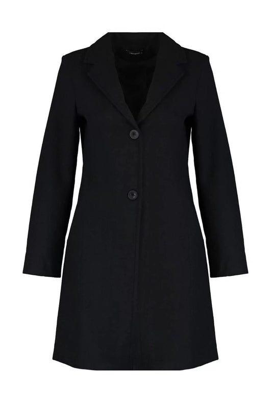 Women Fashion Stylish Plus Size Jacket Collar Midi Plain Lined Fitted Midi Wool Cashmere Coat