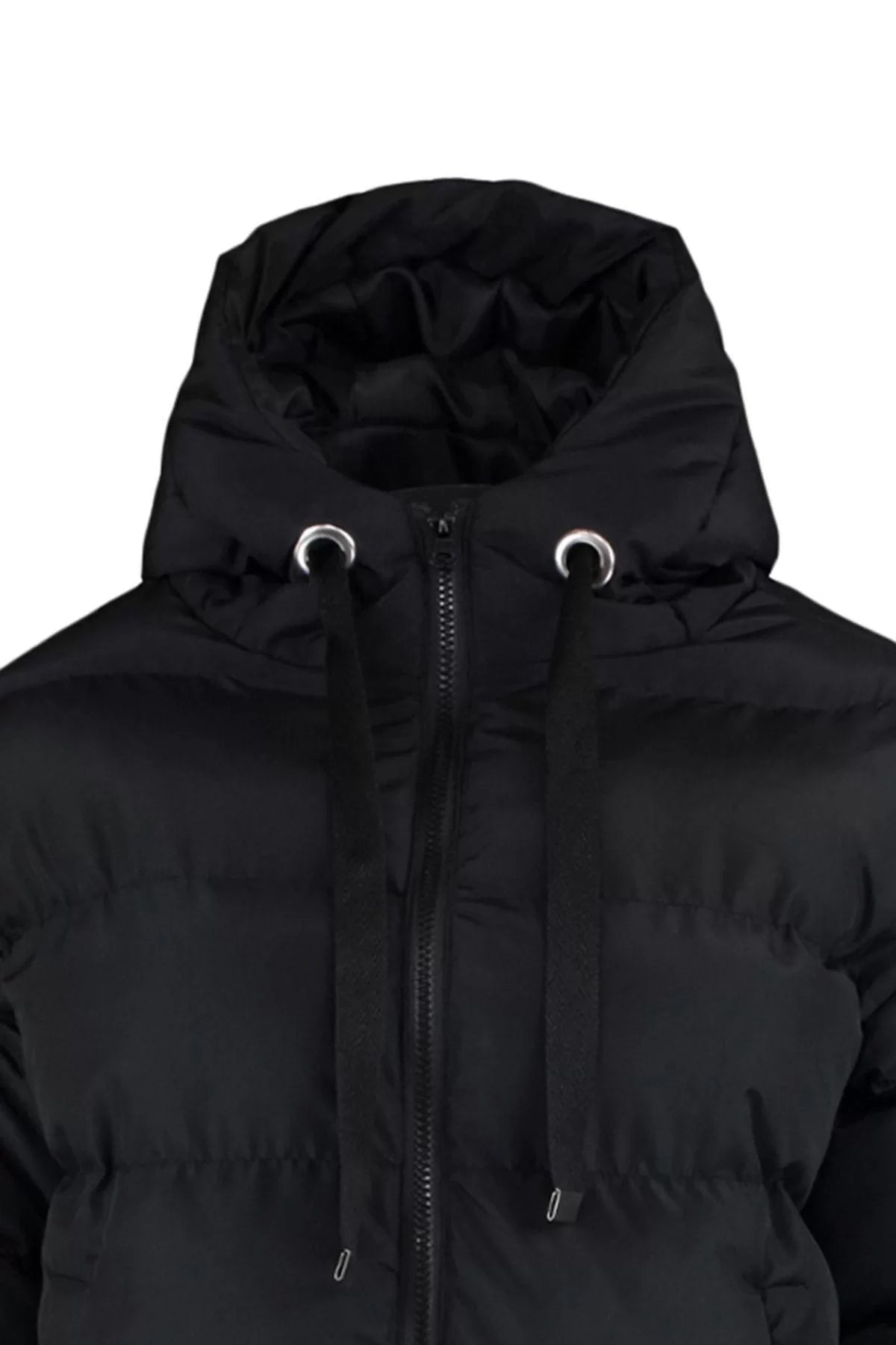 Women Fashion Stylish Regular Hooded Collar Standard Plain Lined Hooded Water Repellent Puffer Anorak Coat