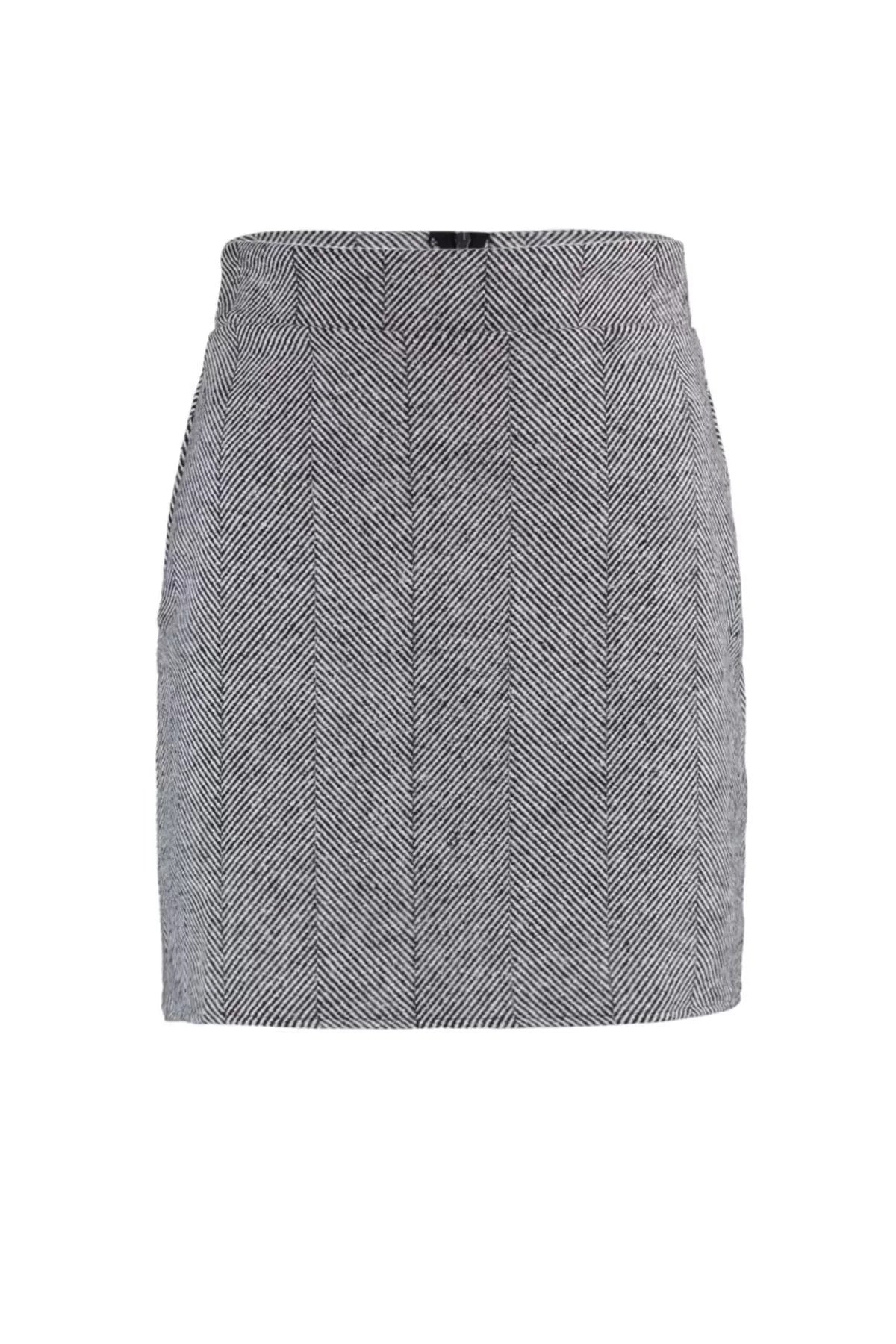 Women Fashion Style Mini Unlined Woven A-line Cashmere Fabric Mini Woven Skirt