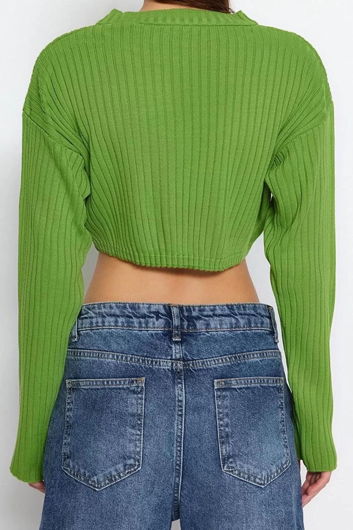 Women Fashion Stylish Crew Neck Standard Sleeve Crop Super Basic Knitwear Sweater