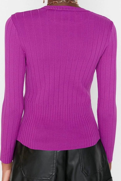 Women Fashion Stylish Crew Neck Standard Sleeve Regular Basic Knitwear Sweater