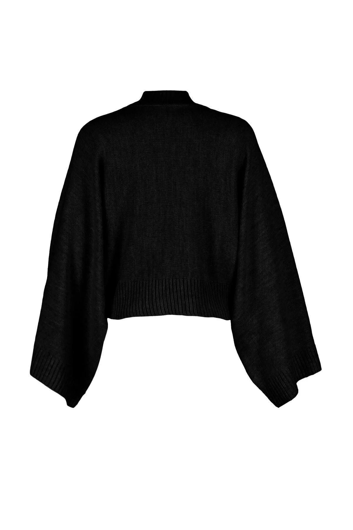 Women Fashion Stylish Stand Collar Low Sleeve Regular Wide Fit Batwing Sleeve Knitwear Sweater