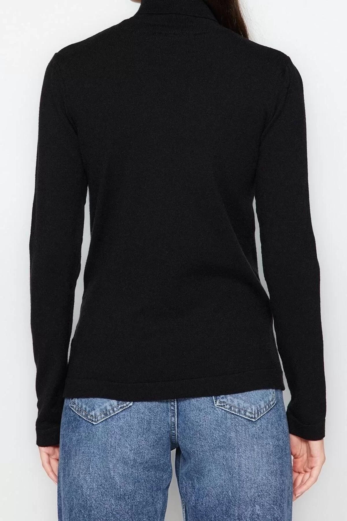 Women Fashion Stylish Turtleneck Standard Sleeve Regular Special Yarn Knitwear Sweater