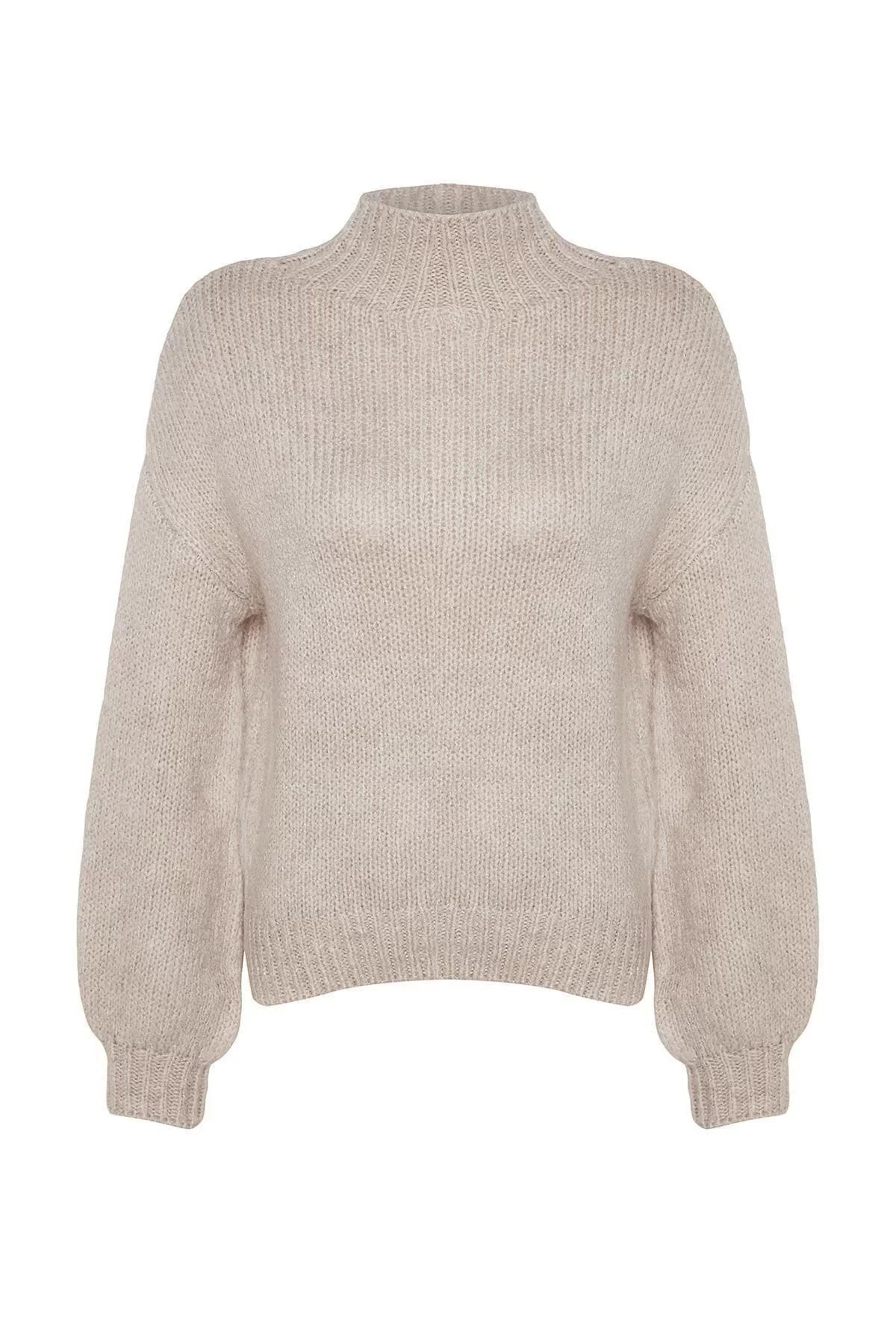 Women Fashion Stylish Crew Neck Standard Sleeve Regular Soft Texture Thick Knitted Sweater