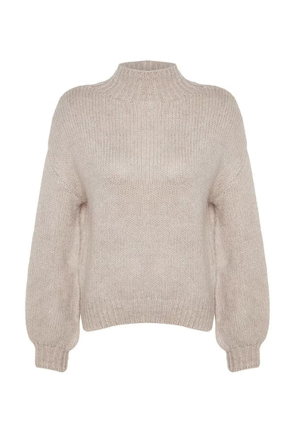 Women Fashion Stylish Crew Neck Standard Sleeve Regular Soft Texture Thick Knitted Sweater