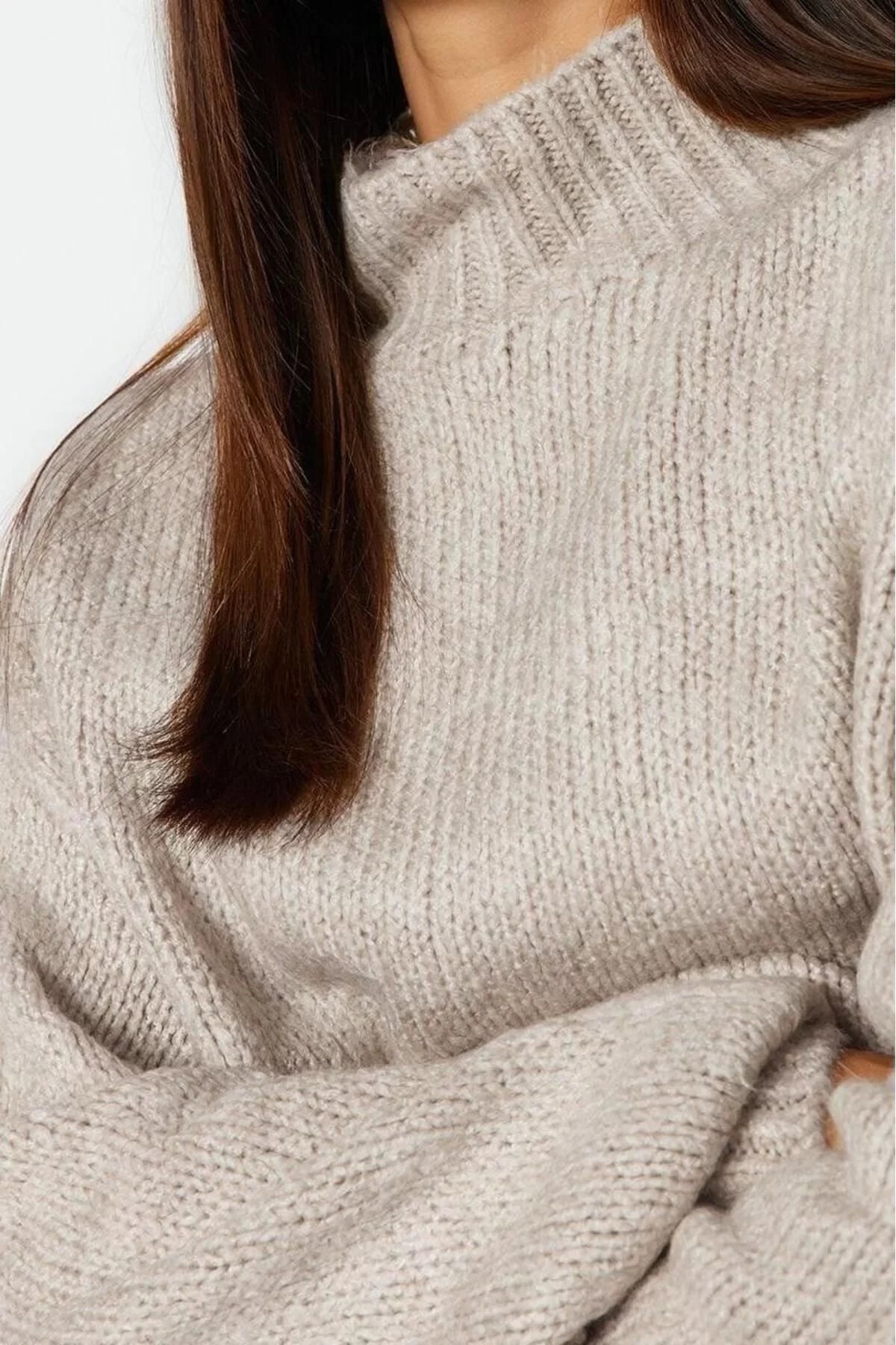 Women Fashion Stylish Crew Neck Standard Sleeve Regular Soft Texture Thick Knitted Sweater