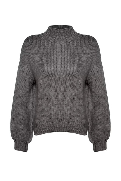 Women Fashion Stylish Crew Neck Standard Sleeve Regular Soft Texture Thick Knitted Sweater