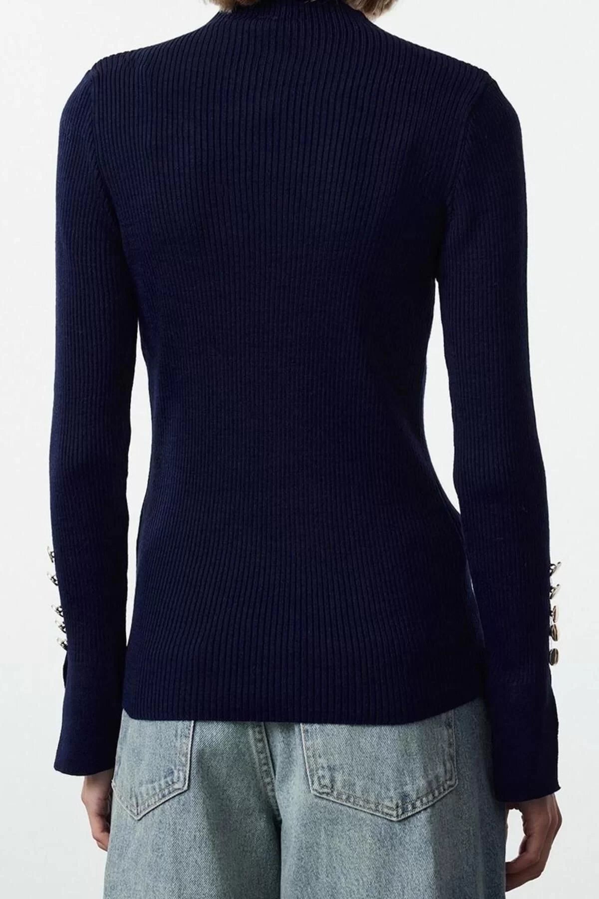 Women Fashion Stylish Crew Neck Standard Sleeve Regular Sleeve Detailed Knitwear Sweater