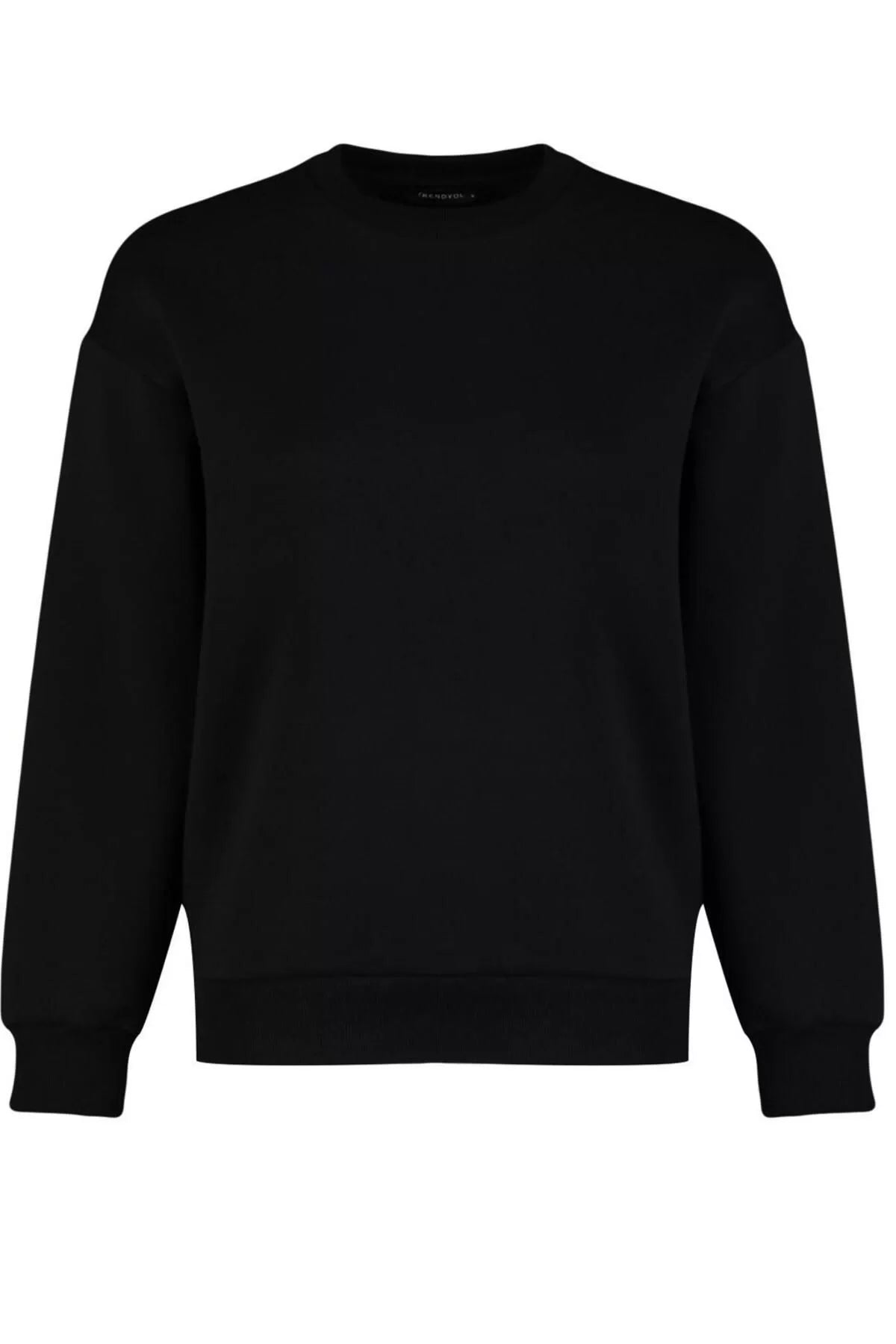 Women's Regular Crew Neck Low Sleeve Regular Thick Polar Fleece Regular Fit Basic Knitted Sweatshirt