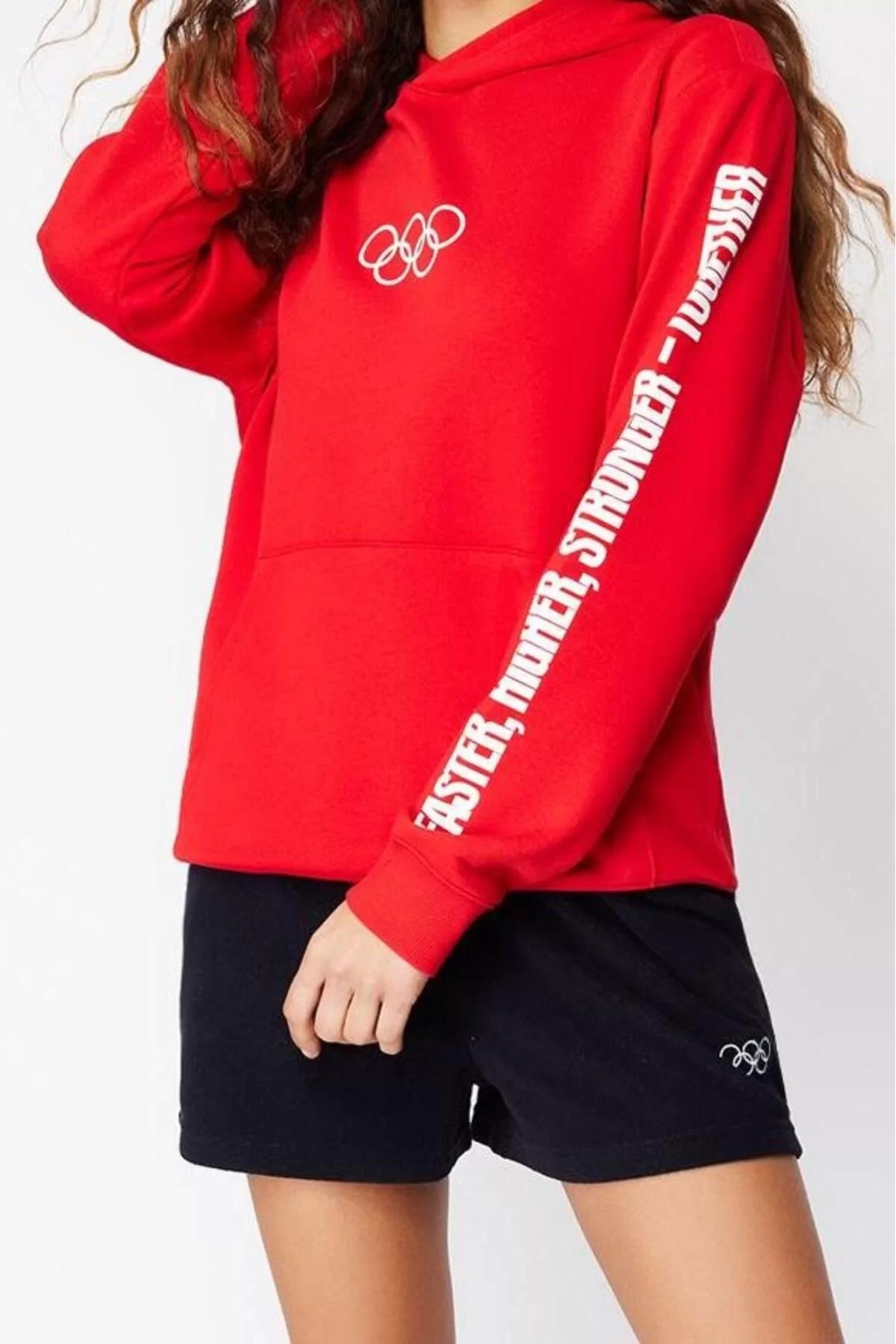 Women Fashion Stylish Oversize Hooded Standard Sleeve Regular Unisex Knitted Sweatshirt