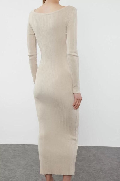 Women Fashion Stylish Maxi Length Boat Neck Regular Knitwear Premium Yarn Special Yarn Dress