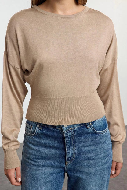 Women Fashion Stylish Crew Neck Standard Sleeve Regular Basic Premium Quality Knitwear Sweater