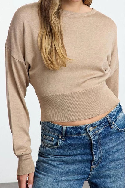 Women Fashion Stylish Crew Neck Standard Sleeve Regular Basic Premium Quality Knitwear Sweater