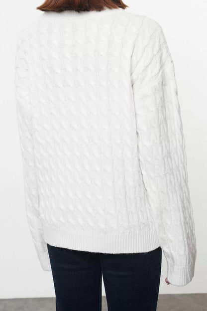 Women Fashion Stylish Crew Neck Standard Sleeve Regular Soft Texture Basic Knitwear Sweater