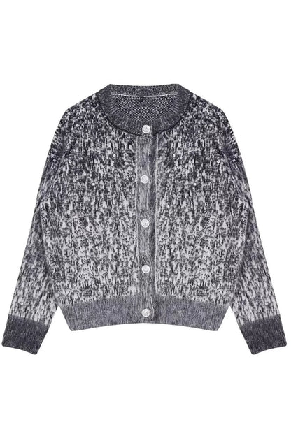 Women Fashion Stylish Regular Crew Neck Regular Soft Textured Patterned Knitwear Cardigan