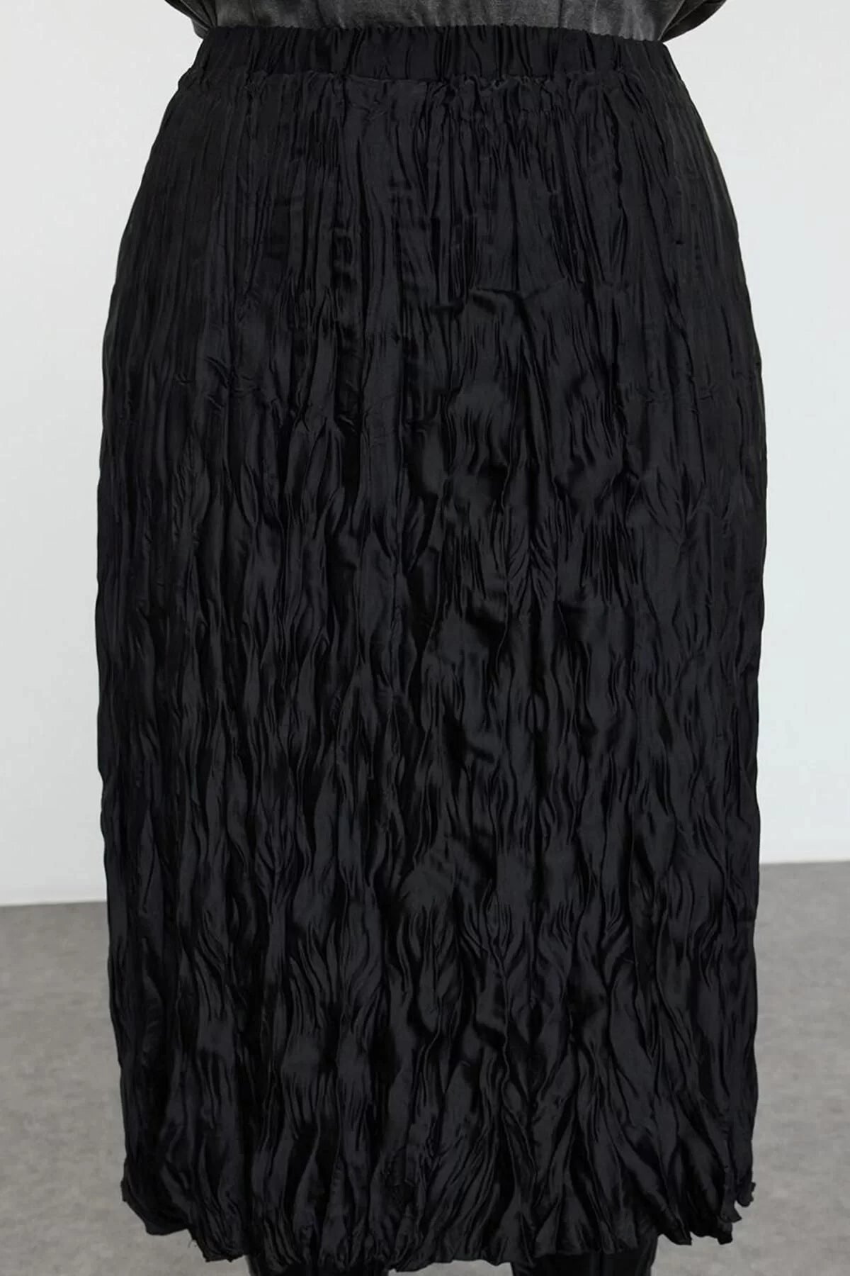 Women Fashion Style Midi Unlined Woven Plus Size Woven Skirt