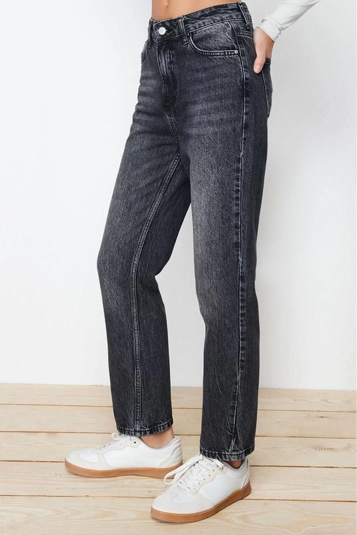 Women Fashion Stylish Jeans Pants Wide Leg Long Denim High Waist Straight Jeans