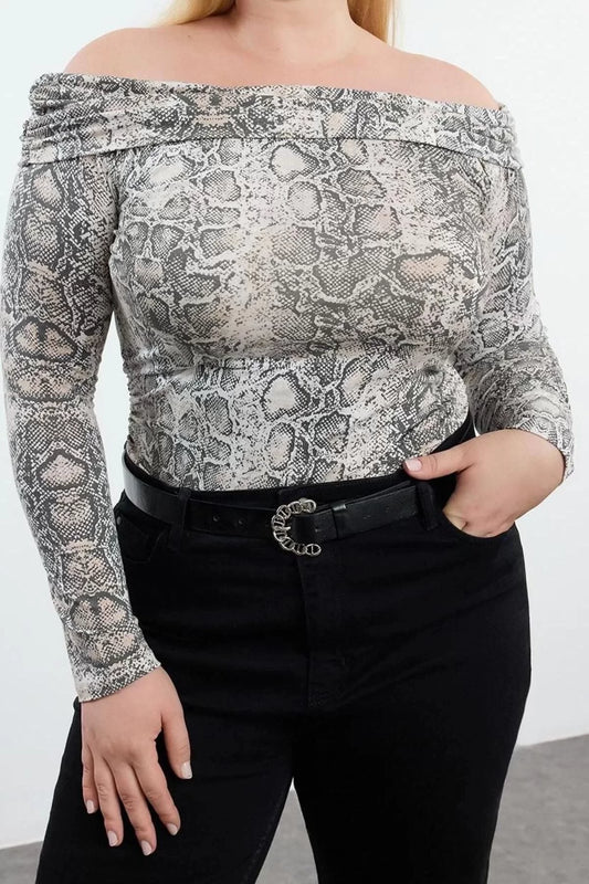 Style Women Shally Knitted Blouse Regular Woven Regular Pattern Plus Size