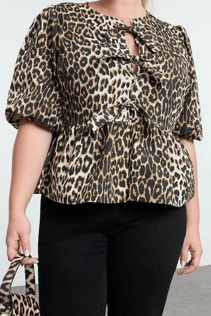 Style Women Women's Bow Blouse Long Woven Regular Fit Plus Size