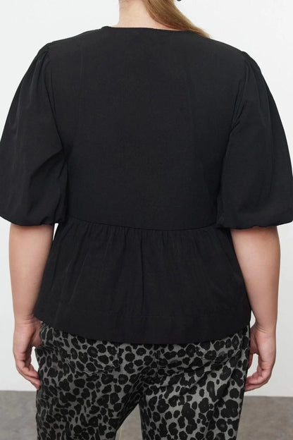 Style Women Women's Bow Blouse Long Woven Regular Fit Plus Size