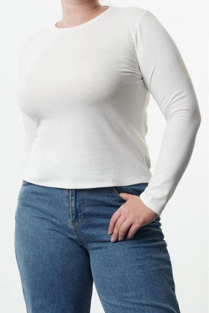 Style Women Viscose Body-Smoothing Flexible Blouse Crop Knitted Fitted Pattern Plus Size