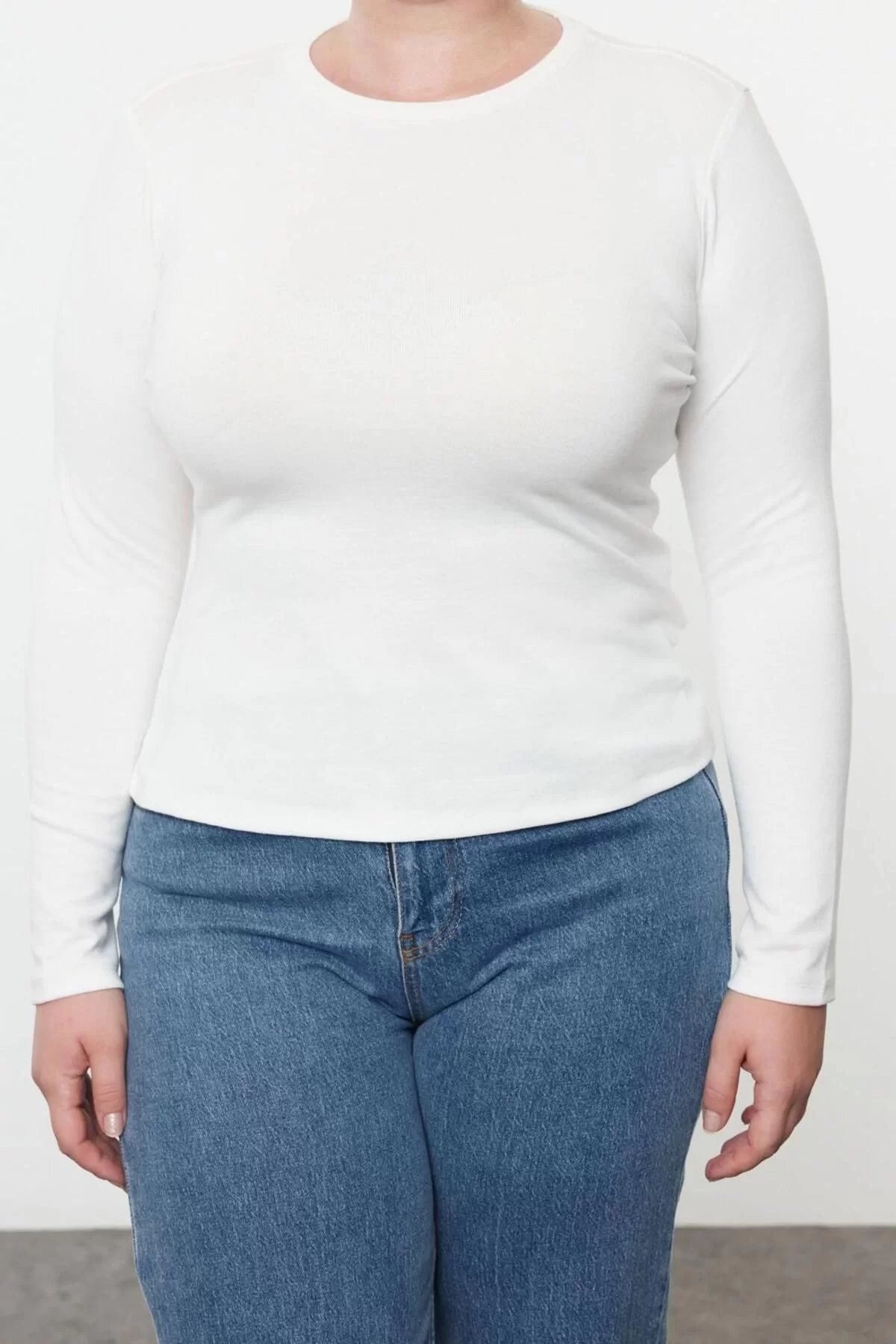 Style Women Viscose Body-Smoothing Flexible Blouse Crop Knitted Fitted Pattern Plus Size