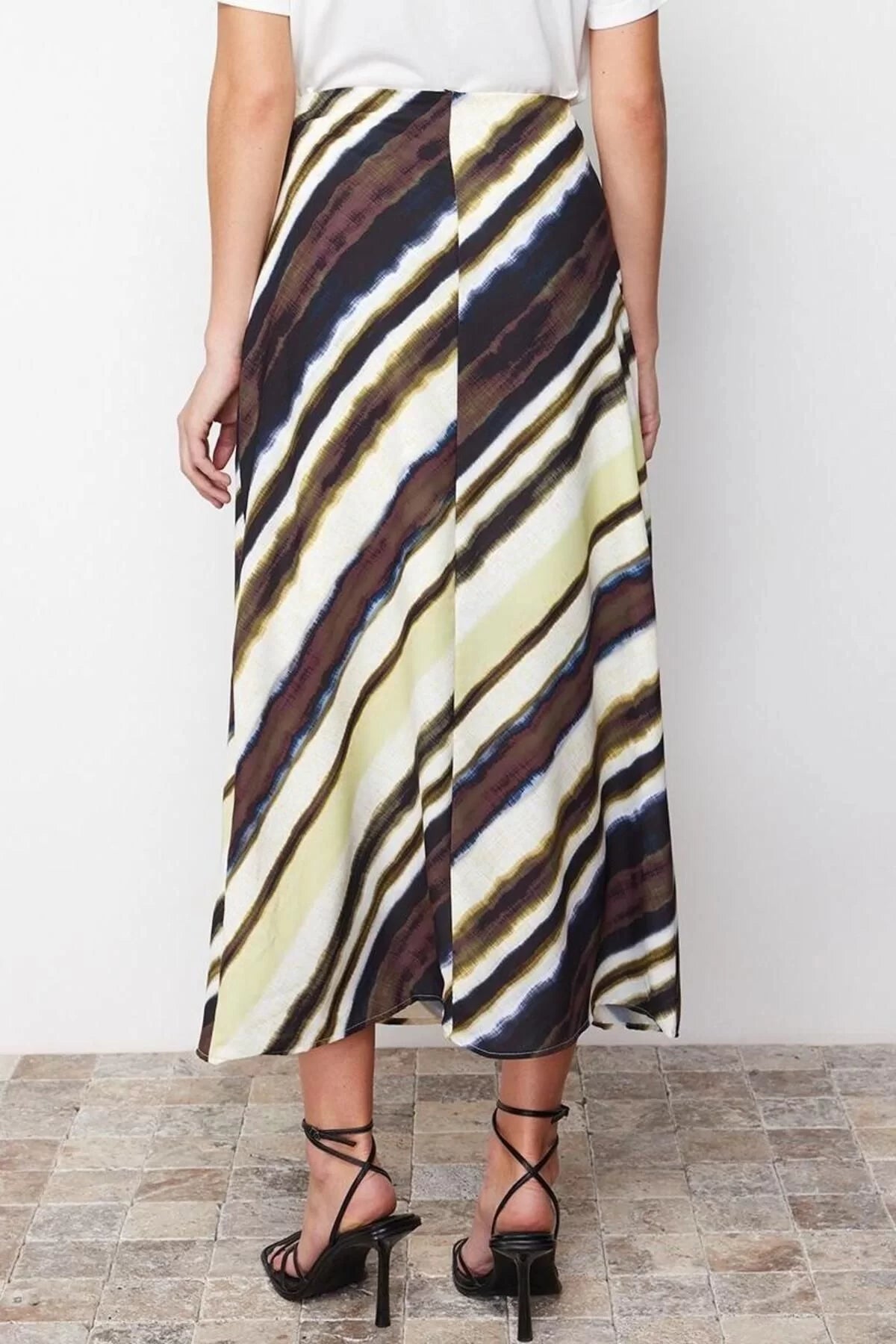 Fashion Regular Batik Pattern Formal Midi Length Satin Patterned A-line Midi Length Woven Skirt