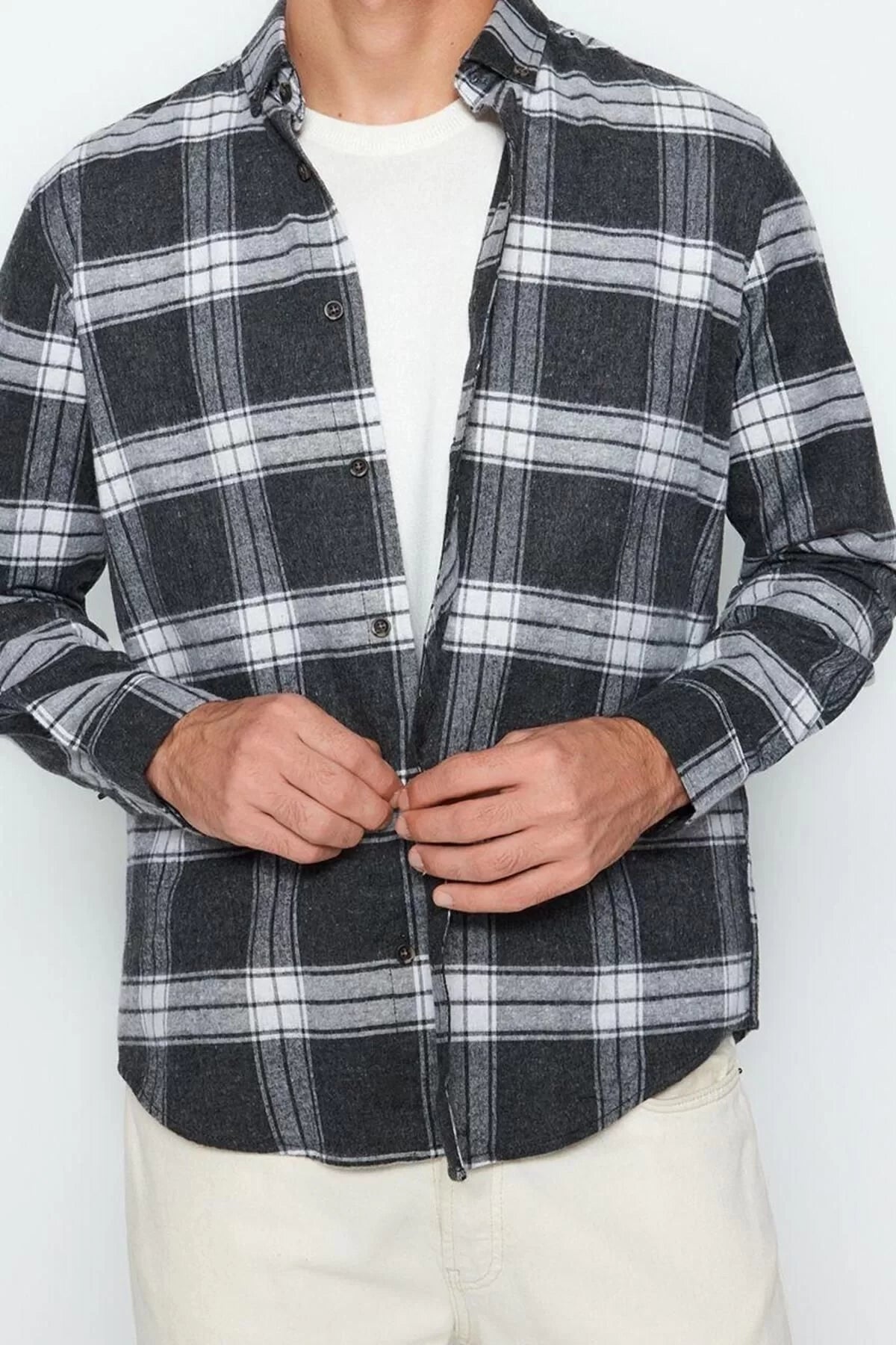 Fashion Men's Button Down Collar Plaid Casual Winter Lumberjack Checkered Shirt