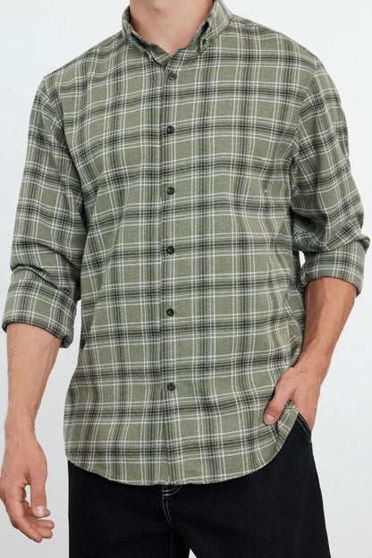 Fashion Men's Shirt Collar Plaid Casual Regular Fit Winter Plaid Plaid Lumberjack Shirt