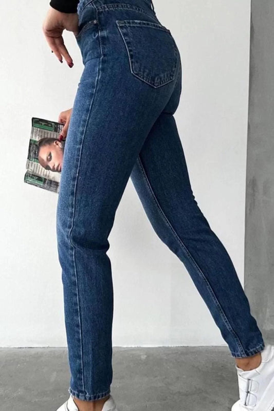 Style Women Fashion Denim Jeans Pants Long Skinny Leg Blue High Waist Jeans