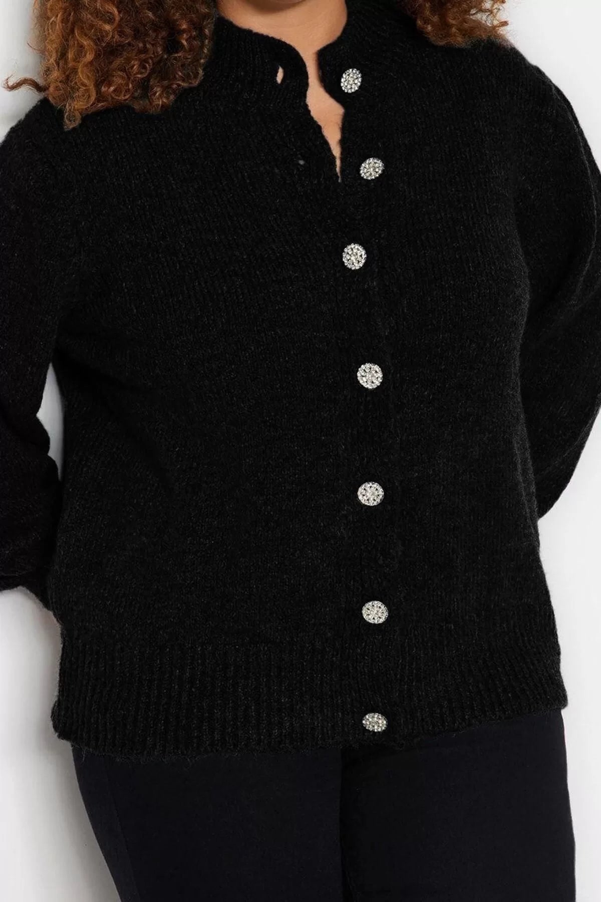 Plus Size Women Modern Style Comfortable Long Crew Neck Plain Sleeve Regular Knitwear Cardigan