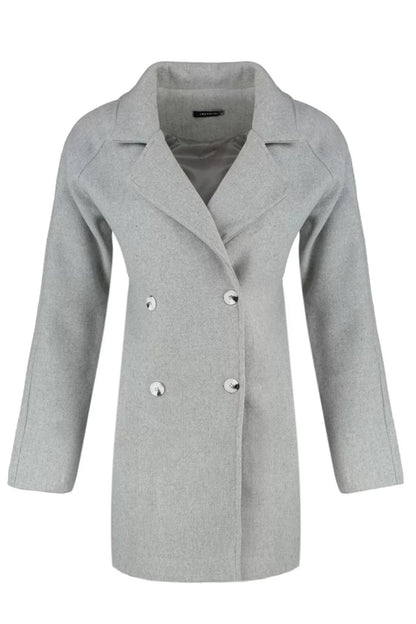 Design Plain Lined Collar Midi Regular Jacket Women's Wool Cashmere Coat