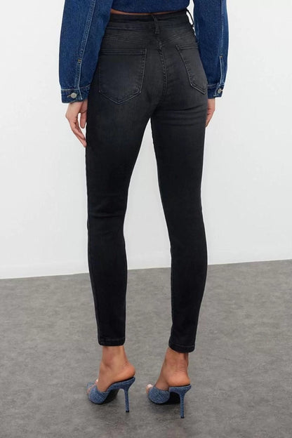 Style Women Fashion Denim Jeans Pants Regular Skinny Leg High Waist Skinny Jeans