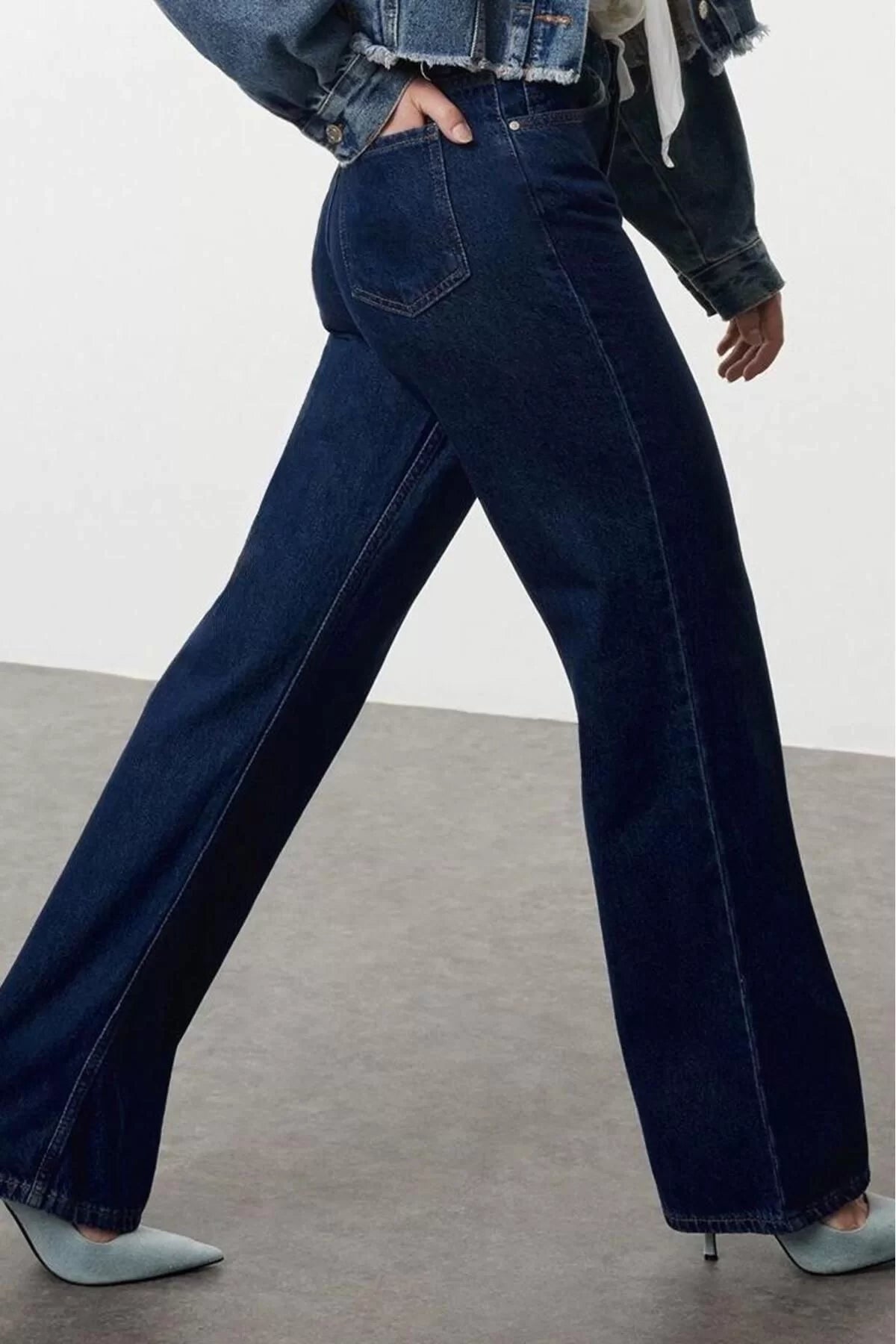 Style Women Fashion Denim Jeans Pants Long Wide Leg High Waist Jeans