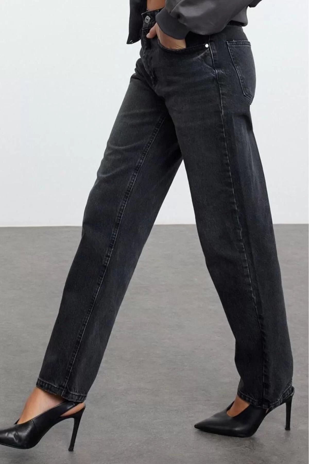 Style Women Fashion Denim Jeans Pants Long Straight Leg Blue Normal Waist Straight Jeans